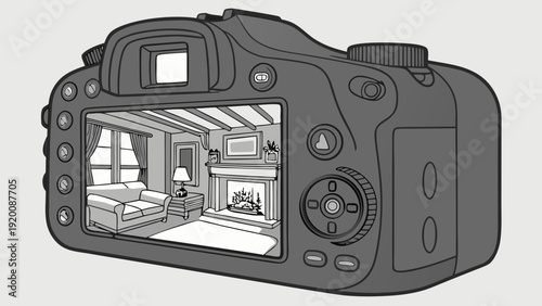 Camera Displaying a Cozy Living Room Interior.