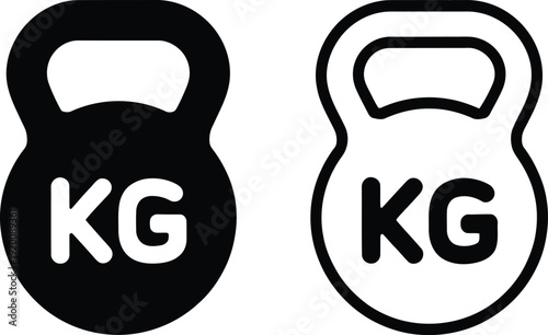 Kettlebell icons in black and white