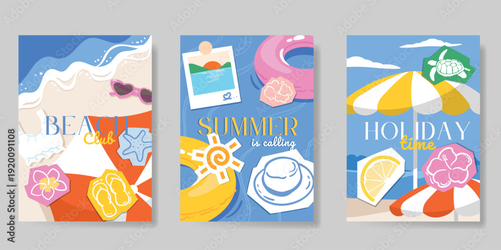 Fototapeta premium summer party invitation card vector. poster with Fruit , leaves, lobster, wine, cheese, tomato, crab, shell in line art. Design for wedding card, greeting card, cover, poster.