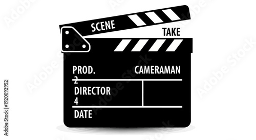 Classic Black Clapperboard for Film Production and Cinematography.