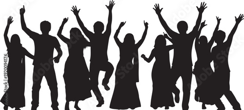 Dancing Crowd Silhouette Party People Celebration

Happy People Dancing Silhouette Vector Illustration

Concert Crowd Silhouette Group of People Dancing