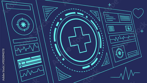 Abstract Medical Technology Background with Blue Hexagonal Data Mesh.eps