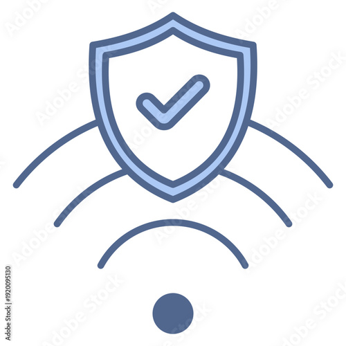 Secure Wifi Glyph Icon Illustration Vector