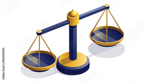 Isometric scales of justice icon on white background.eps