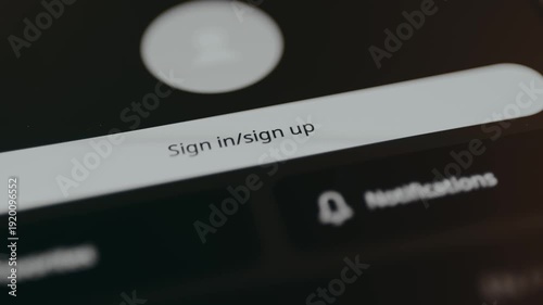 Person taps the option labeled Sign in Sign up, logging into an existing account or creating a new one