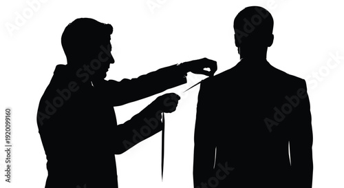 Hairdresser Cutting Client Hair Silhouette Illustration