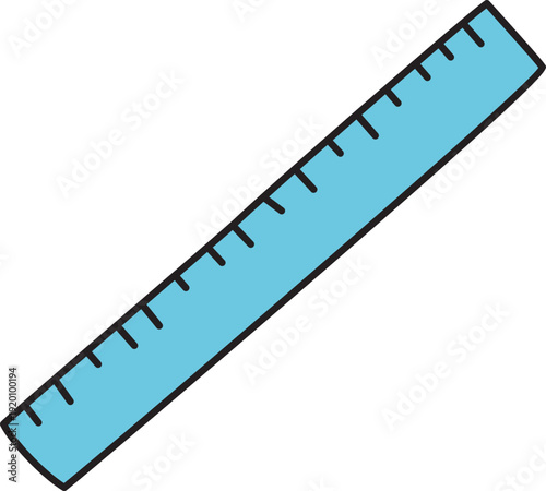 blue ruler measurement tool scale centimeters inches plastic school