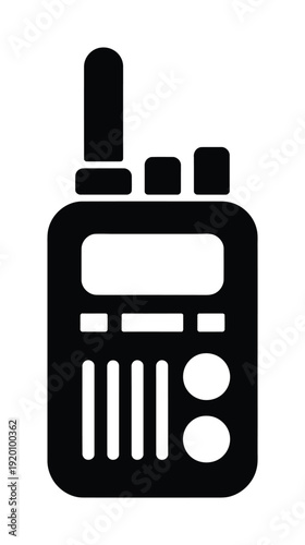Vector of a handheld walkie-talkie communication device.