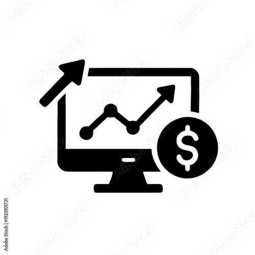 Economic Outlook Dashboard and Forecast Icon. Economic outlook icon works well for websites, infographics, and visual content focused on analytics, forecasting, and business intelligence.
