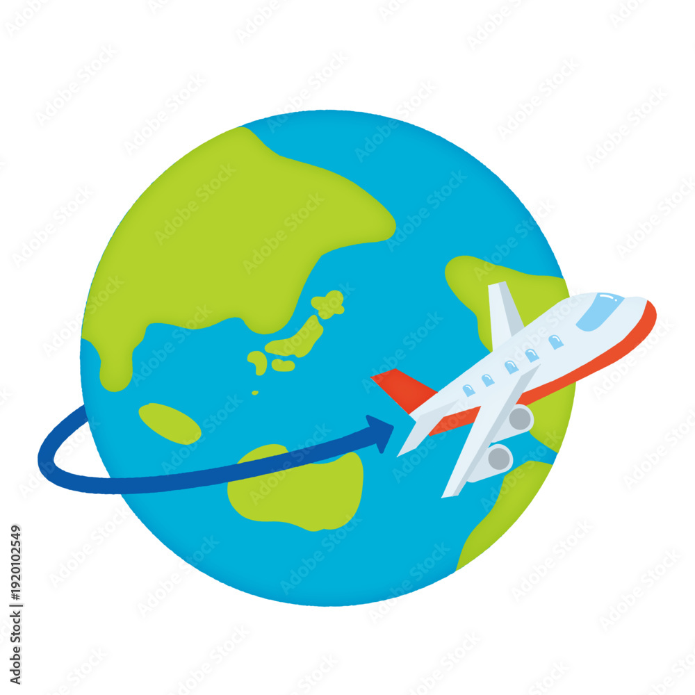 Naklejka premium 世界一周/飛行機/Around the world 