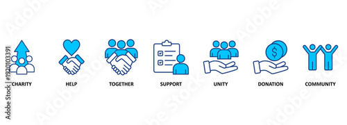 Banner Volunteer Aid Assisstant Vector Illustration Concept 