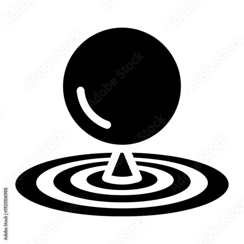 Gravity icon vector illustration solid glyph style symbol of physics force and attraction isolated on white background