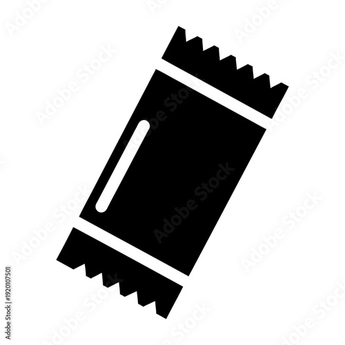 Snack bar icon silhouette isolated on white background for food packaging and retail design