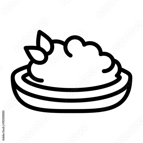 Mashed Potatoes Vector Line Icon Design