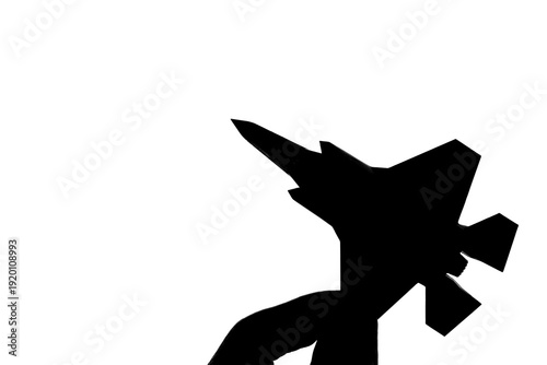 反戦、シルエットのジェット戦闘機