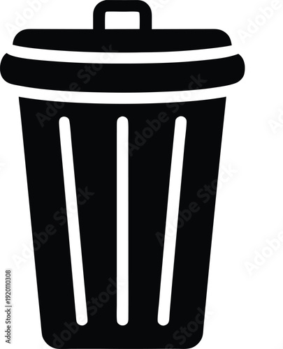 Trash Can Silhouette Icon