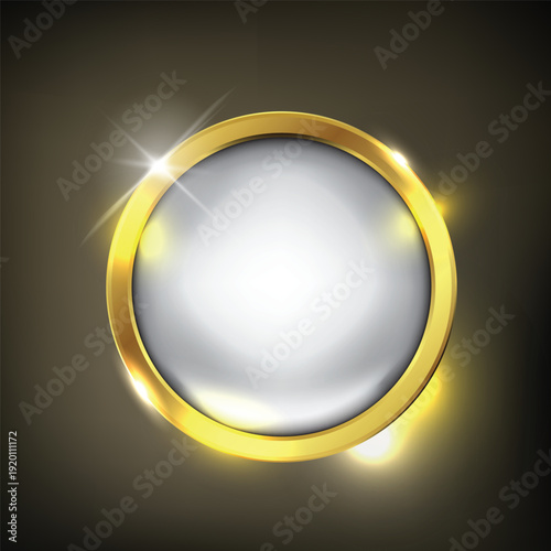 Glowing gold circle with radiant light effect