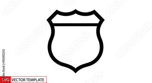 Blank Shield Icon Vector Template Graphic