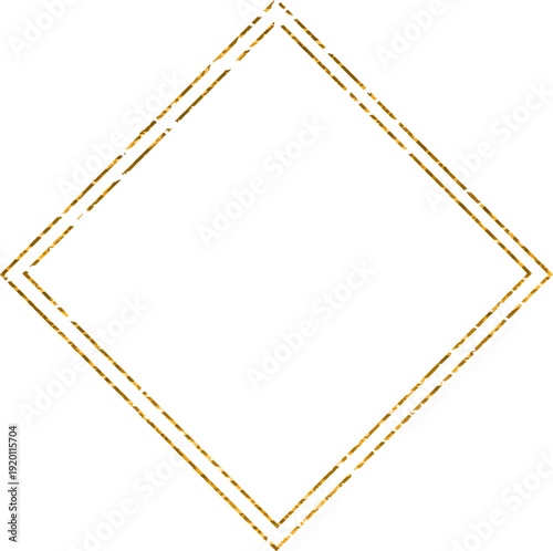 かすれ質感のゴールド箔風ダイヤモンドフレーム｜余白を活かした高級感あふれるミニマル正方形回転デザイン背景素材