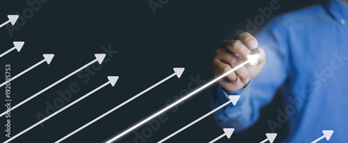 Businessman plan the growth. Business competition and successful.