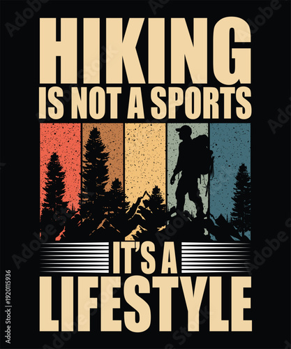 Retro Hiking is a Lifestyle Vintage T-Shirt Design