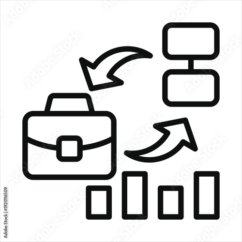 business restructuring icon in outline style vector illustration