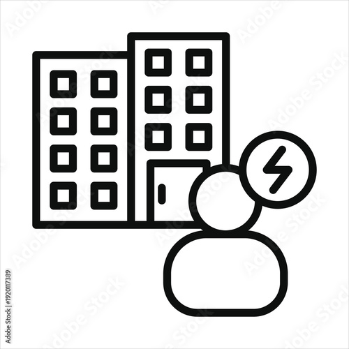 corporate crisis icon in outline style vector illustration