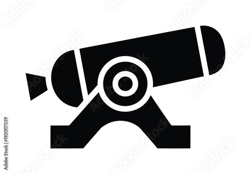Vector of a simplistic cannon mounted on a stand