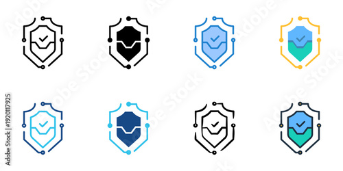 Cybersecurity icons set multiple style collection. Editable stroke 
