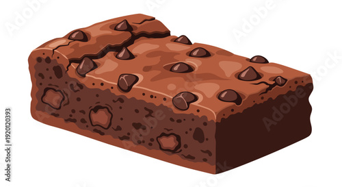 Deliciously rich chocolate brownie dessert bar adorned with scattered cocoa morsels a delectable sweet treat perfect for any indulgent moment of