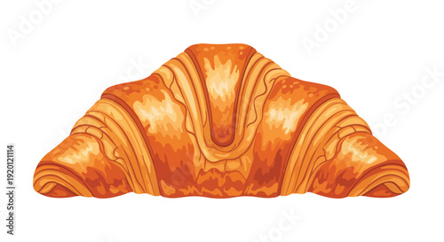 Elegant graphic portrayal of a golden-baked croissant highlighting its signature flaky texture and rich, inviting color for a perfect culinary