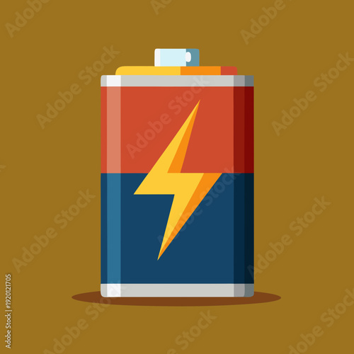 Battery with Yellow Lightning Bolt