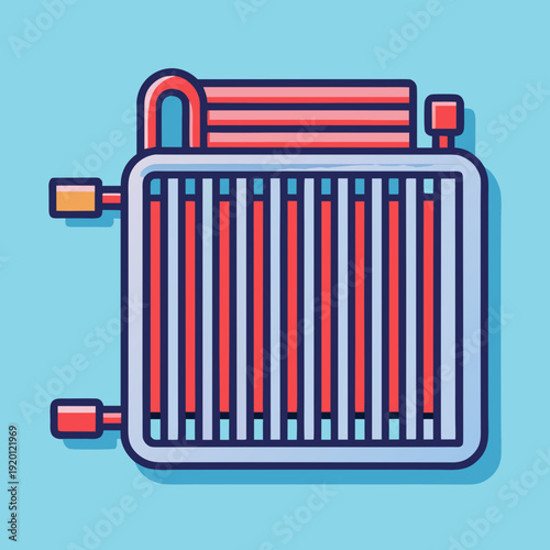 Car Heater Core Component Illustration