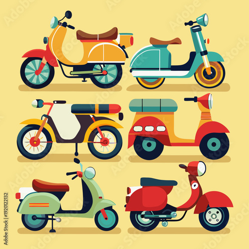 Collection of Six Vintage Scooters and Motorcycles