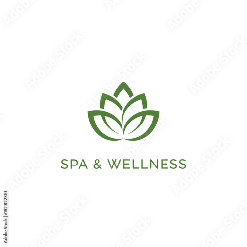 Spa and wellness logo with lotus flower illustration