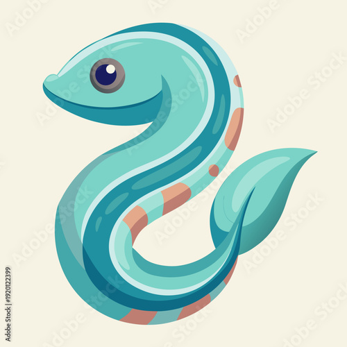 Cute Cartoon Glass Eel Illustration