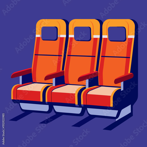 Row of Airplane Passenger Seats