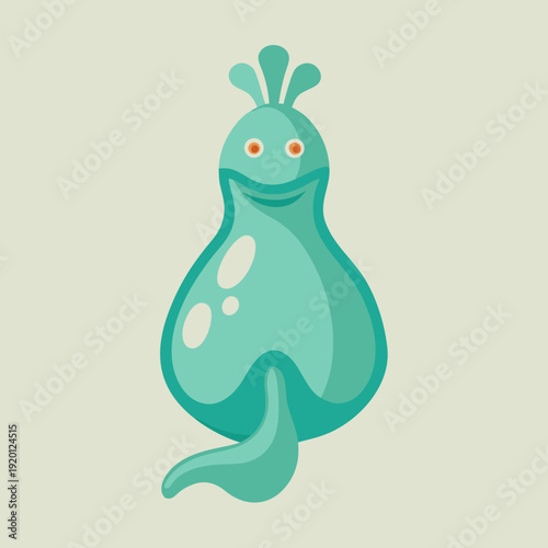 Teal Tunicate Creature Illustration
