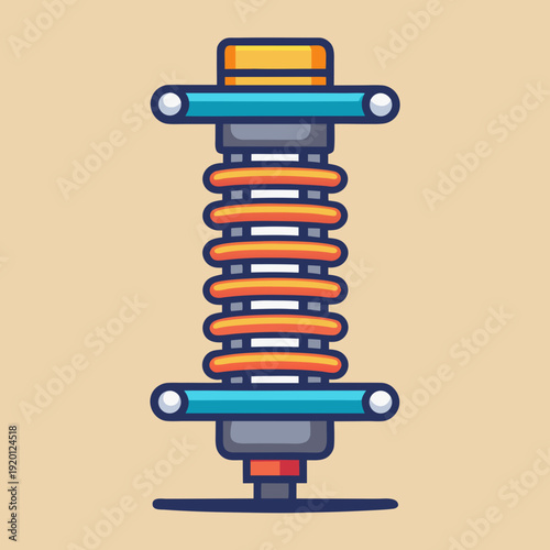 Suspension Spring and Shock Absorber Illustration
