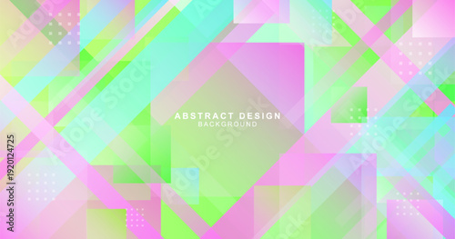 交差するグラデーションの線と四角形の抽象的な背景素材