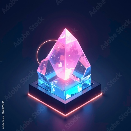 Pink crystal pyramid ornament