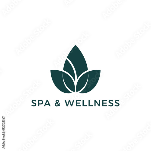 A serene spa and wellness logo featuring a stylized lotus flower design