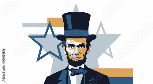 Abraham Lincoln Portrait Top Hat Suit.