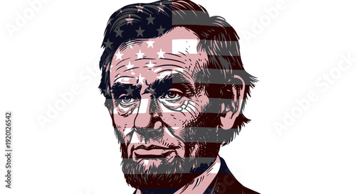 Abraham Lincoln Portrait with Facial Expression.