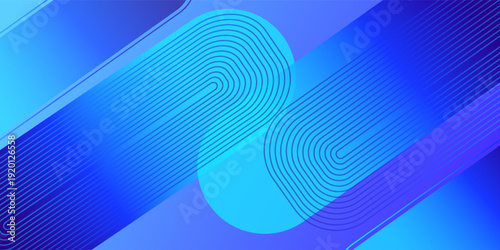 Abstract modern background with smooth blue and purple gradient, diagonal rounded bars crossing the canvas, layered translucent shapes