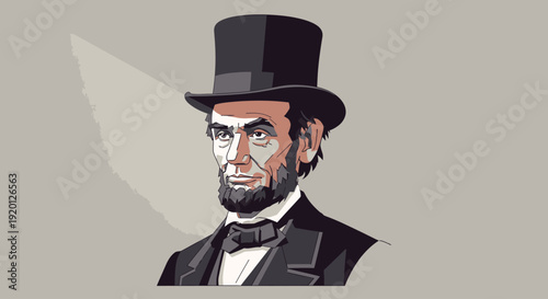 Illustration of Abraham Lincoln in Formal Attire.