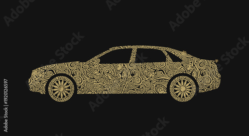 Luxury Car Made from Floral Patterns.