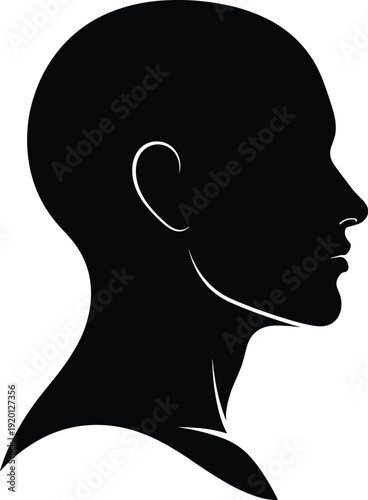 Optical illusion silhouette illustration vector with profile head and saxophone player, creative perception graphics, artistic design concept, black and white unique art collection