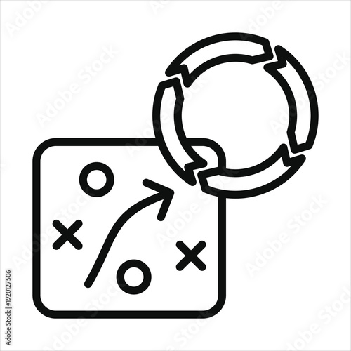 strategy change icon in outline style vector illustration