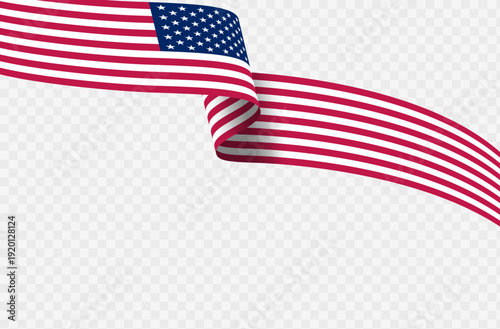 United States flag in the form of a waving ribbon